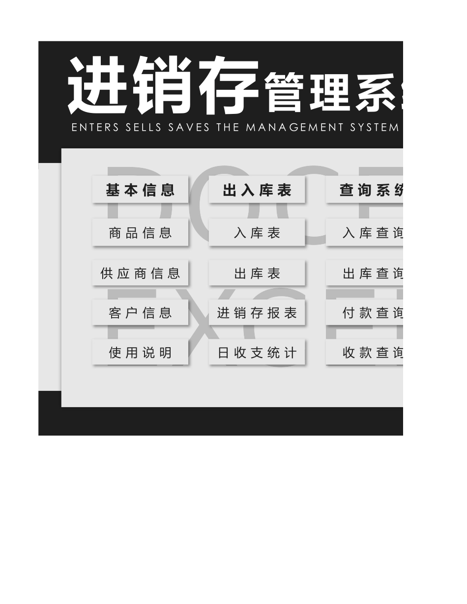 进销存管理系统（库存自动统计，带财务汇总）_第1页