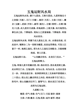 五鬼运财风水局-文库大全