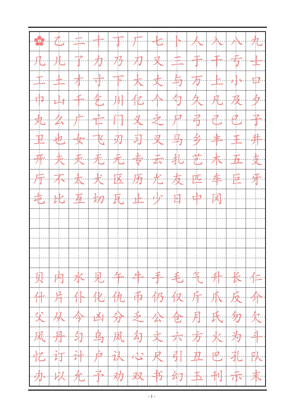 精选楷体练习字帖_第1页