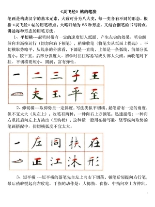 灵飞经帖钢笔笔法-文库