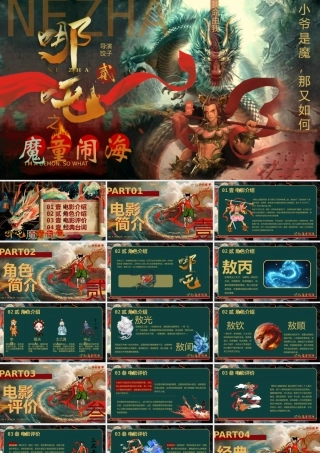 “哪吒闹海”小爷是魔又如何PPT模板