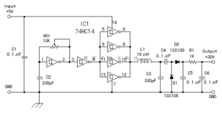 5V→30V转换电路