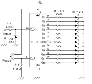 4040B组成的LED显示计数器