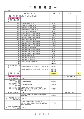 超好用工程量计算书-工程量清单Excel