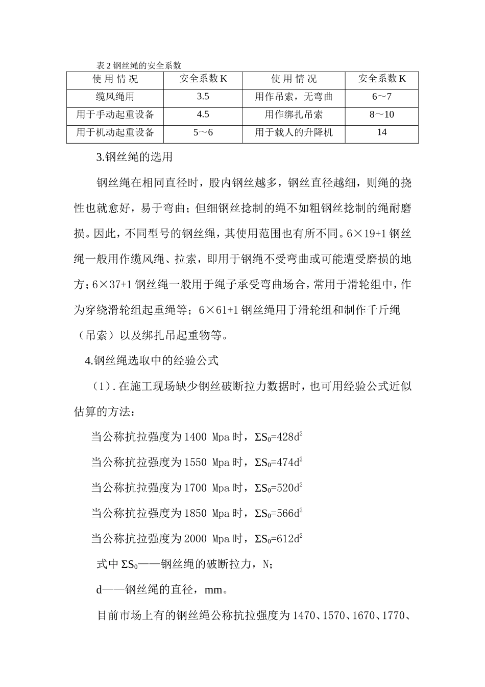 吊装作业钢丝绳选用计算书-工程量清单Excel_第3页