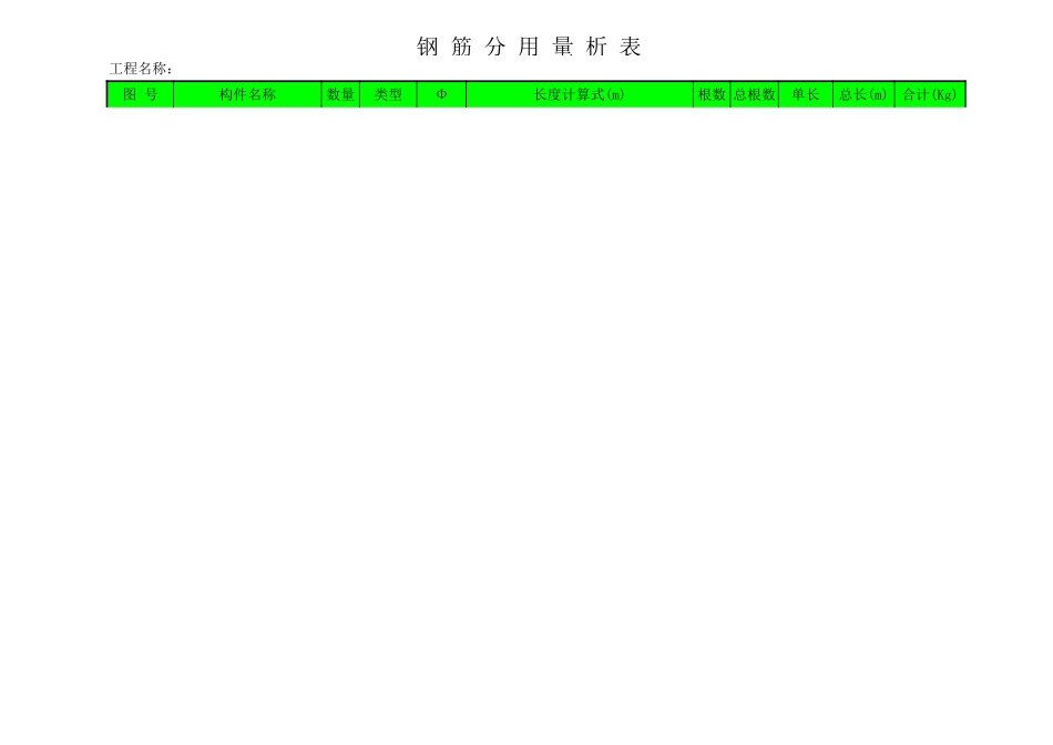工程量计算书(钢筋自动合计)-工程量清单Excel_第2页
