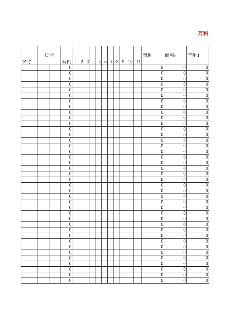 土建工程量EXCEL计算表(万科格式)-工程量清单Excel_第1页