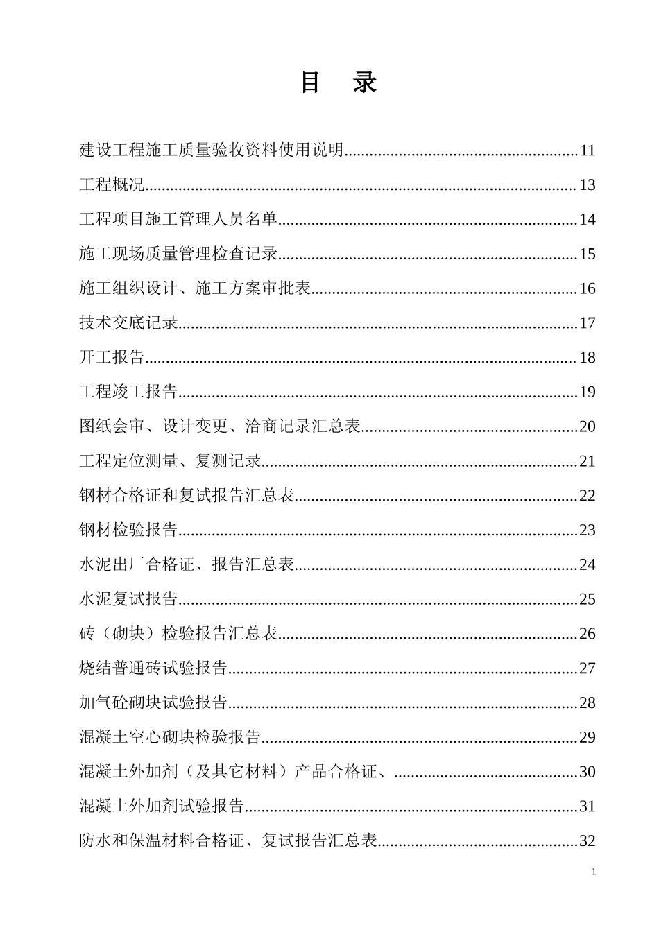 土建施工资料全套表格-工程量清单Excel_第1页