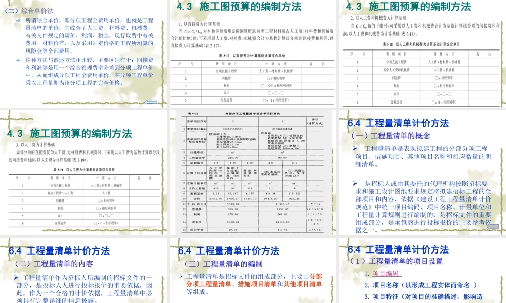 第四章 工程量清单计价