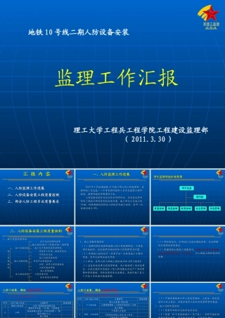 地铁二期人防设备安装监理工作汇报【盘古】--各类监理报告