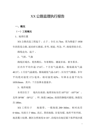 公路监理执行报告