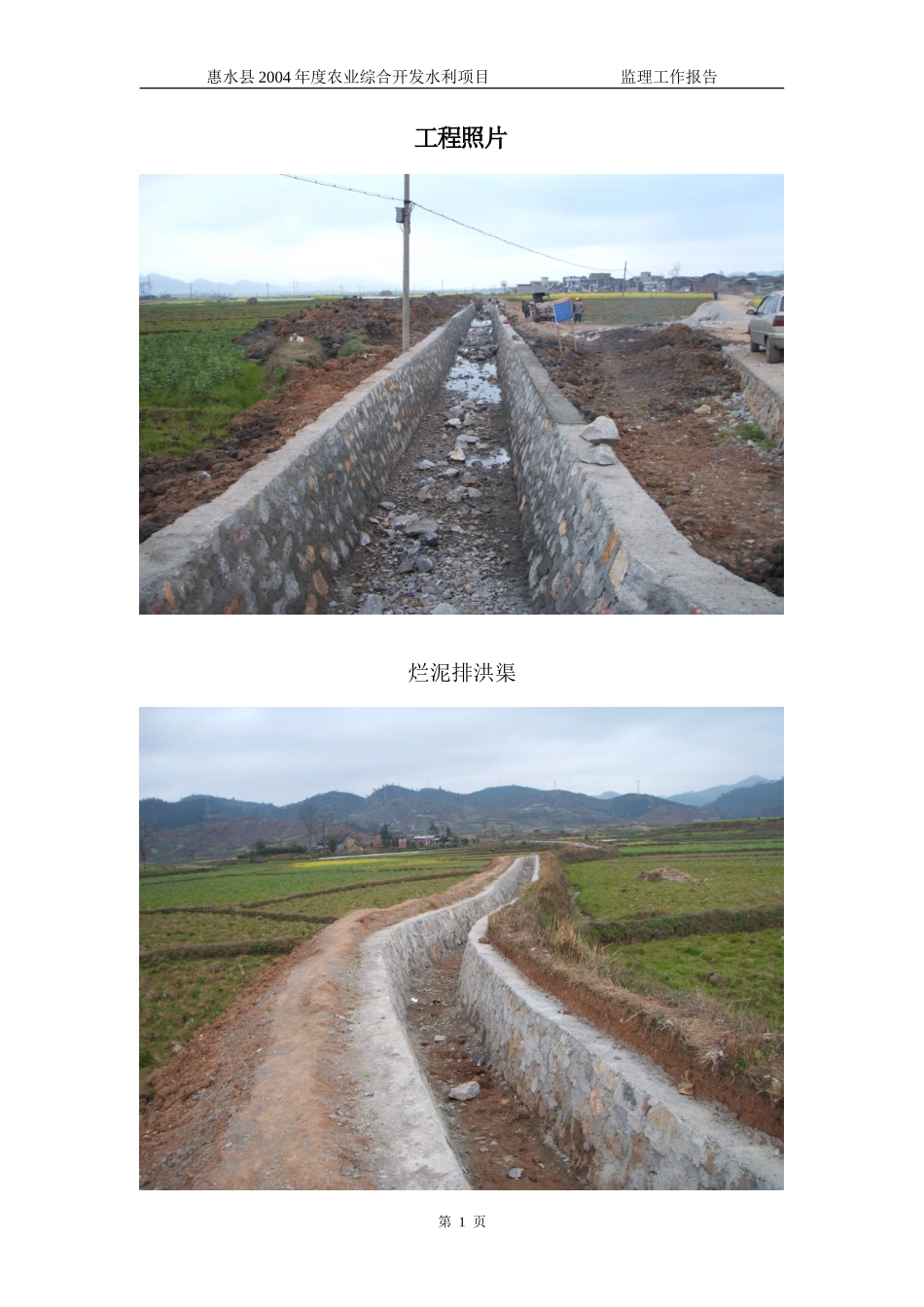 惠水县2004年度农业综合开发水利项目监理工作报告资料_第1页