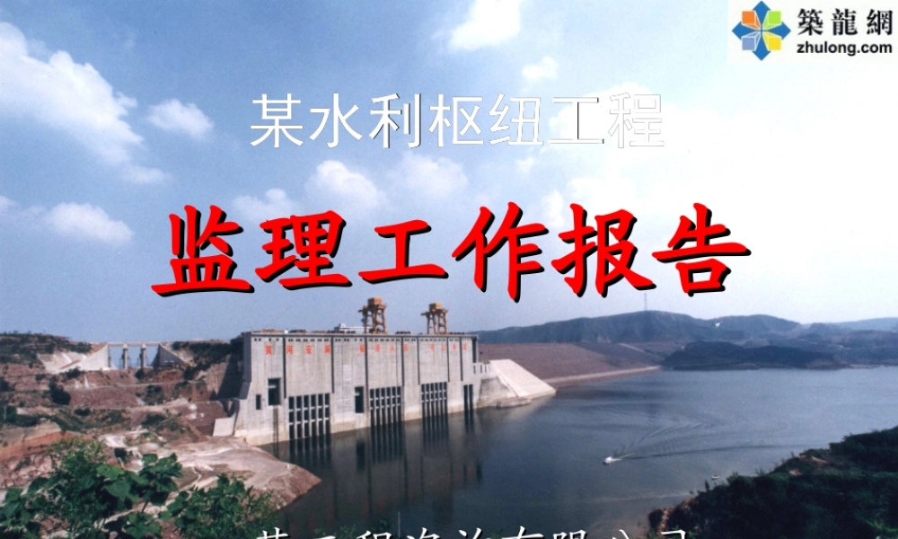 某水利枢纽工程监理工作报告