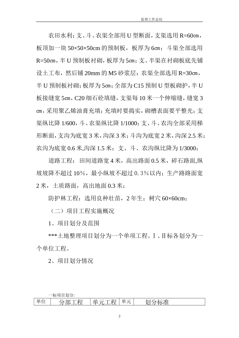 土地整理项目监理工作总结报告_第2页
