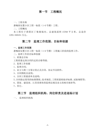 某安置小区工-文库-程监理规划(装修)--监理规划