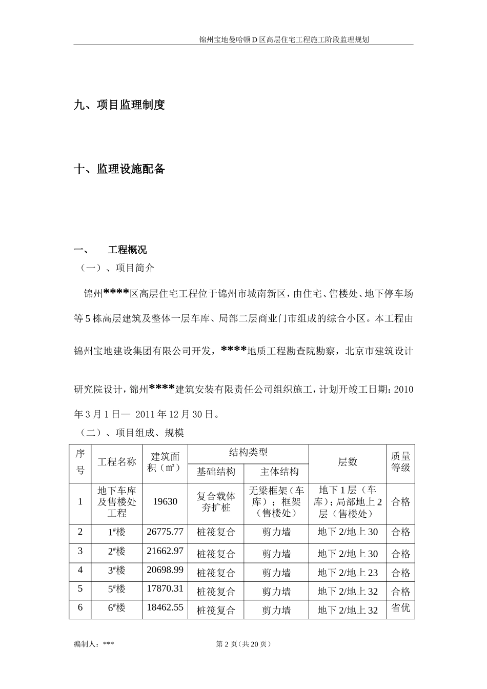 某小区高层住-文库-宅工程监理规划(盘古)--监理规划_第3页