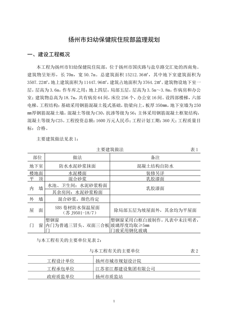 扬州市妇幼保-文库-健院住院部监理规划(盘古文库)--监理规划_第1页