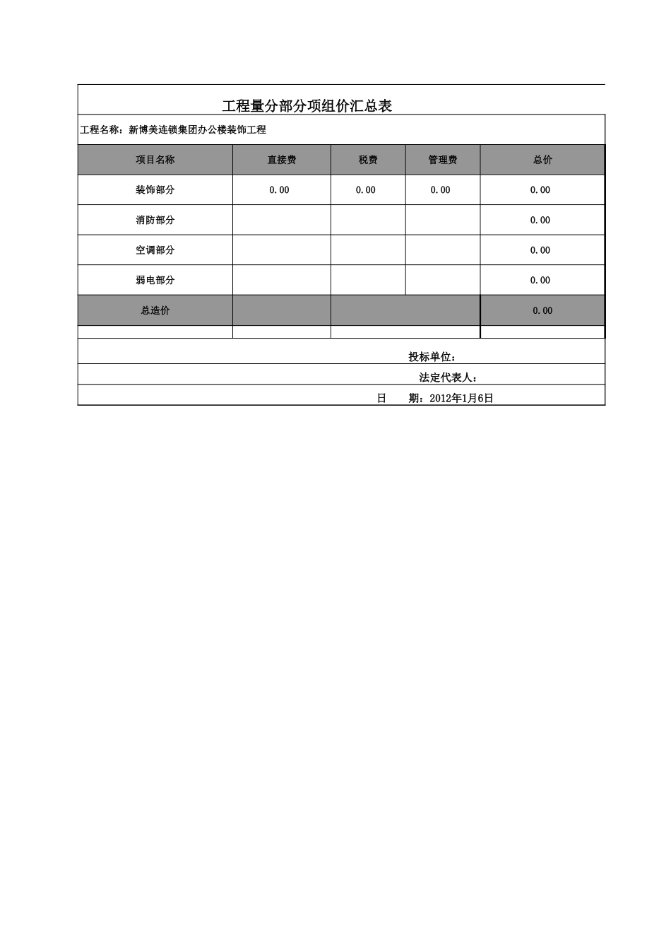 办公楼装饰报价预算_第1页