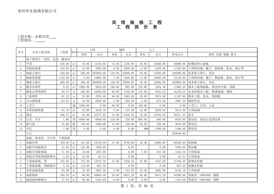 宾馆装修报价_第1页