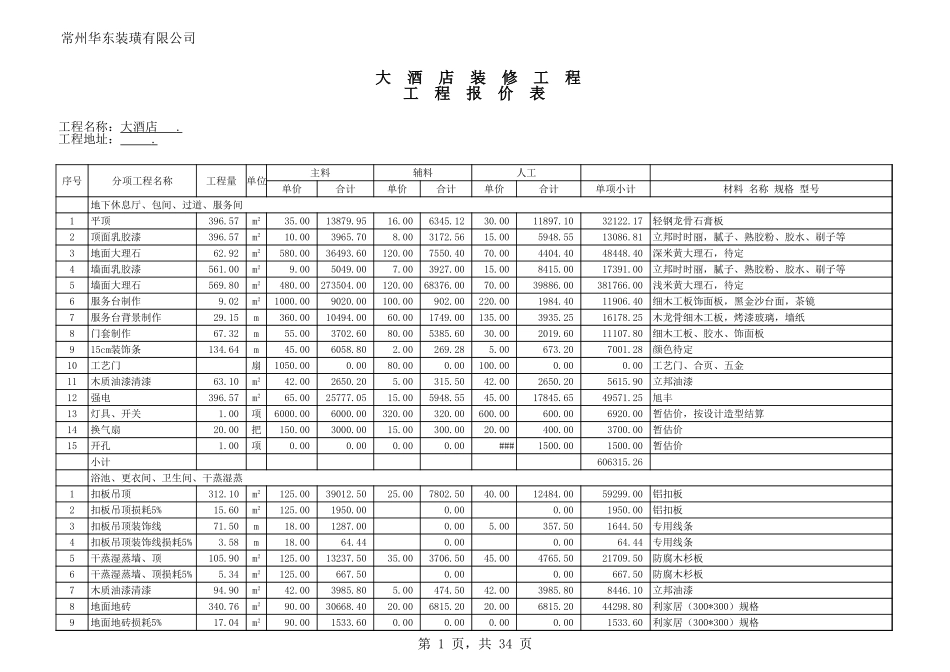 大酒店装修报价_第1页