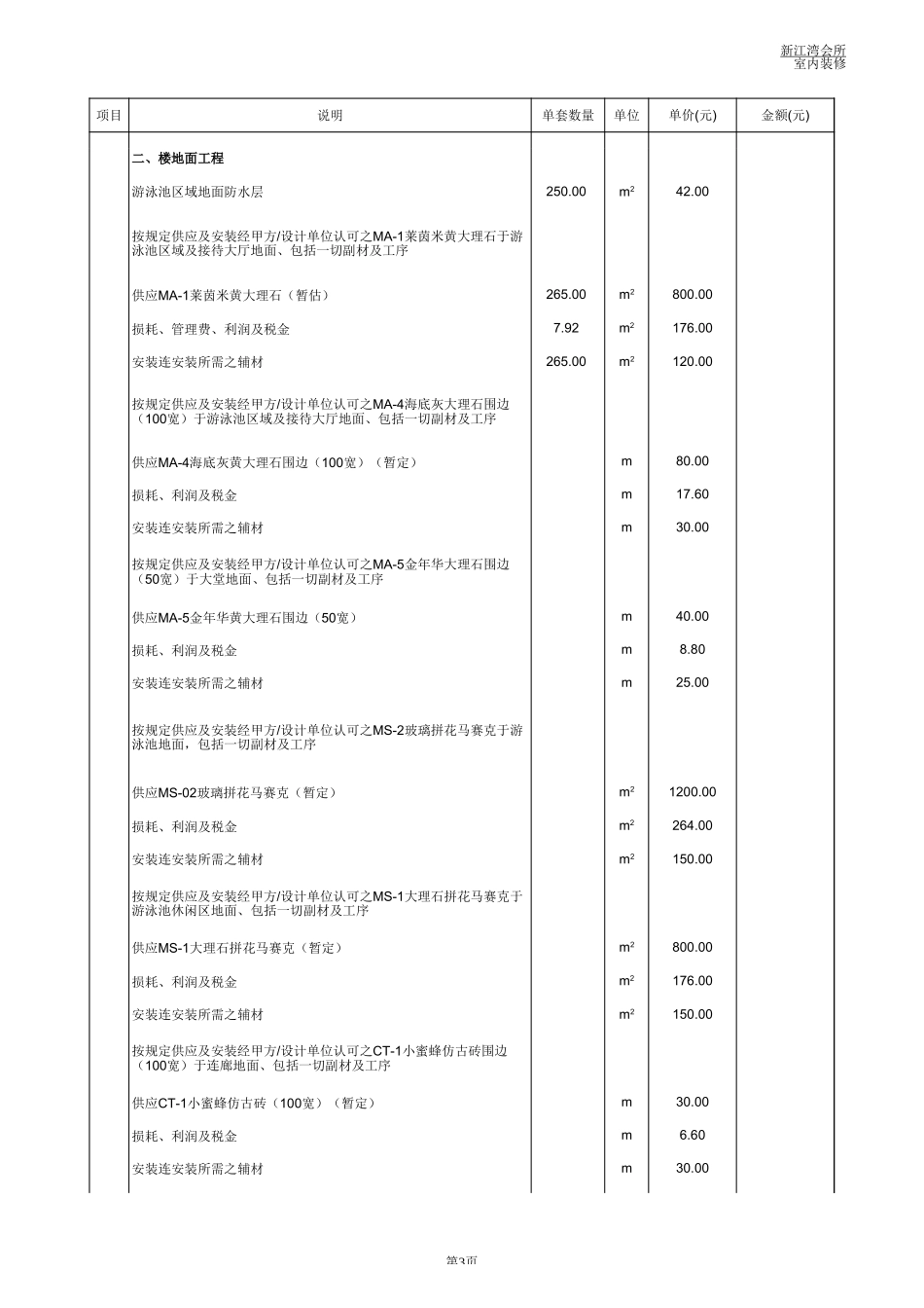 会所报价清单_第3页