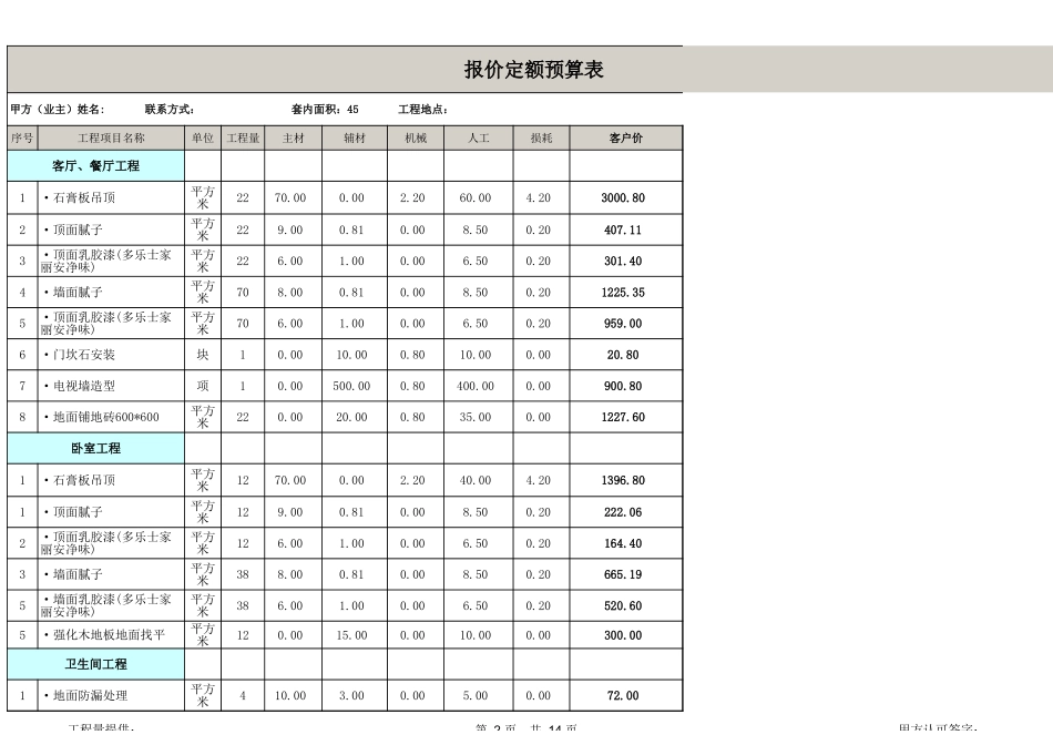 45平米全包装修预算_第2页