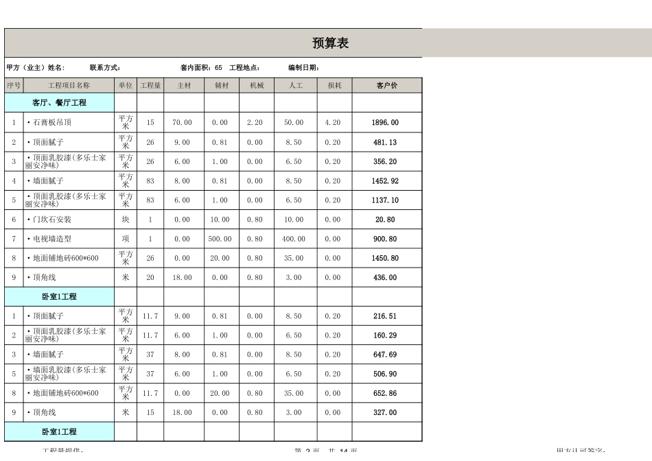65平米预算_第2页