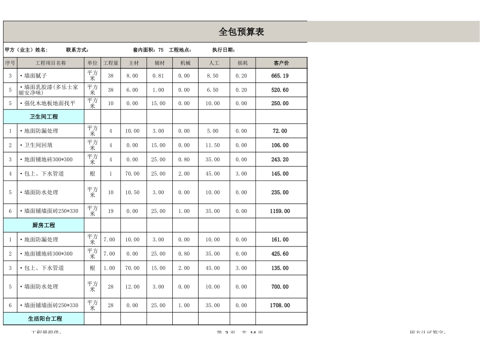 75平米两个卧室装修预算_第3页