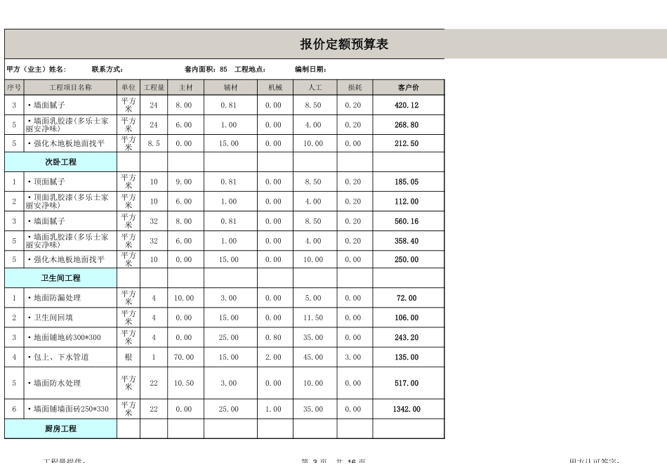 85平米全包装修预算_第3页