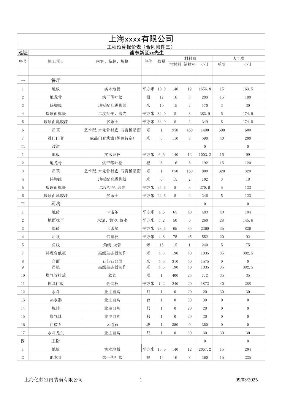 浦东新区75平预算_第1页