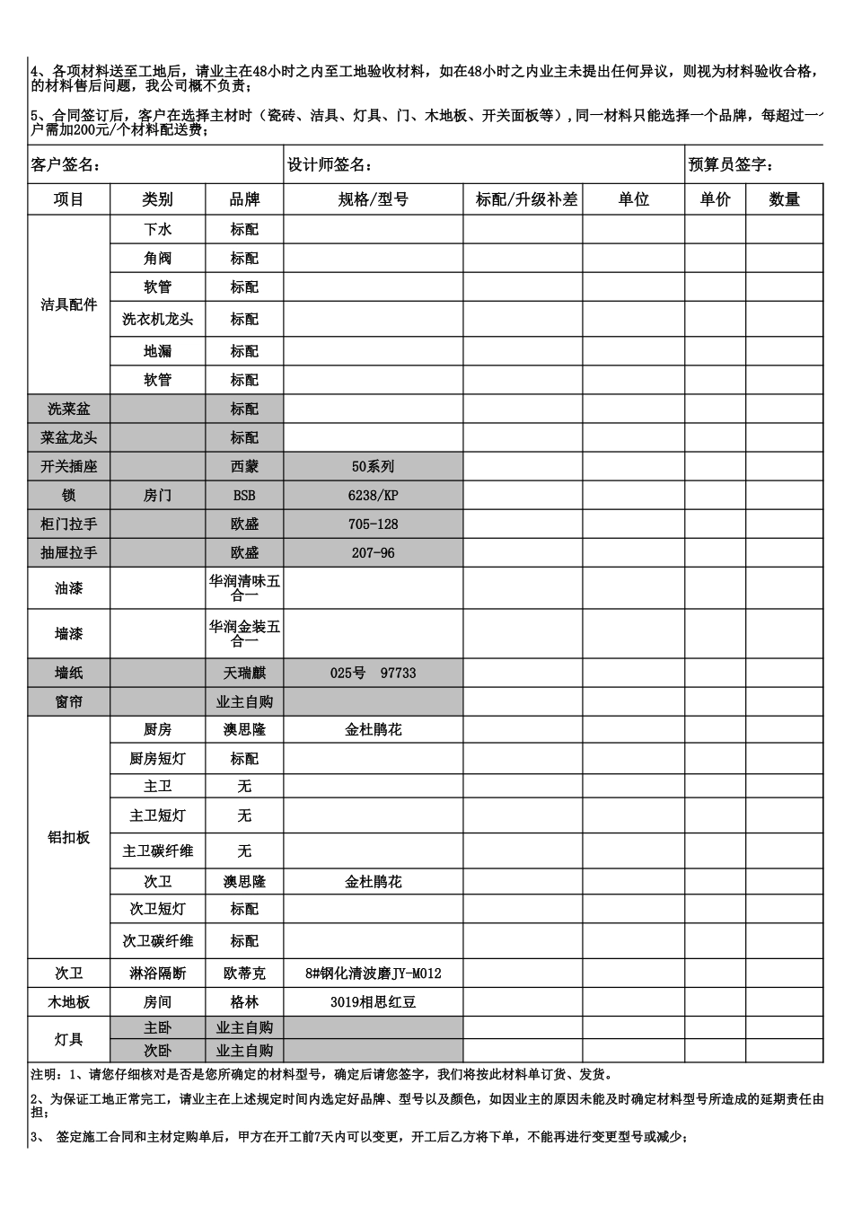 香江锦城3栋材料选材单_第2页