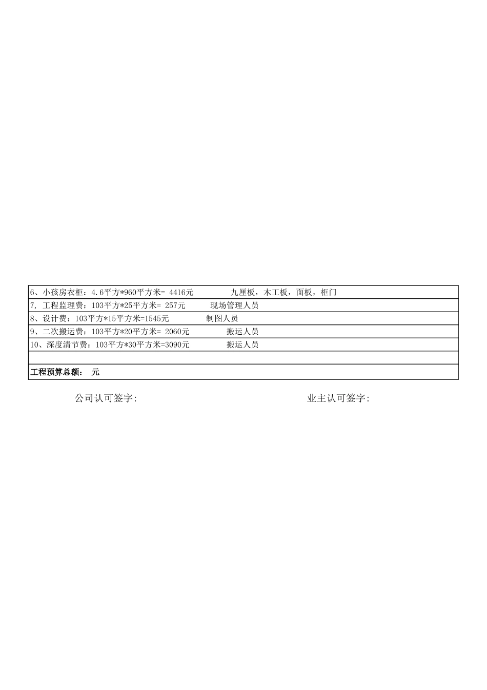 装修999套餐预算表_第2页