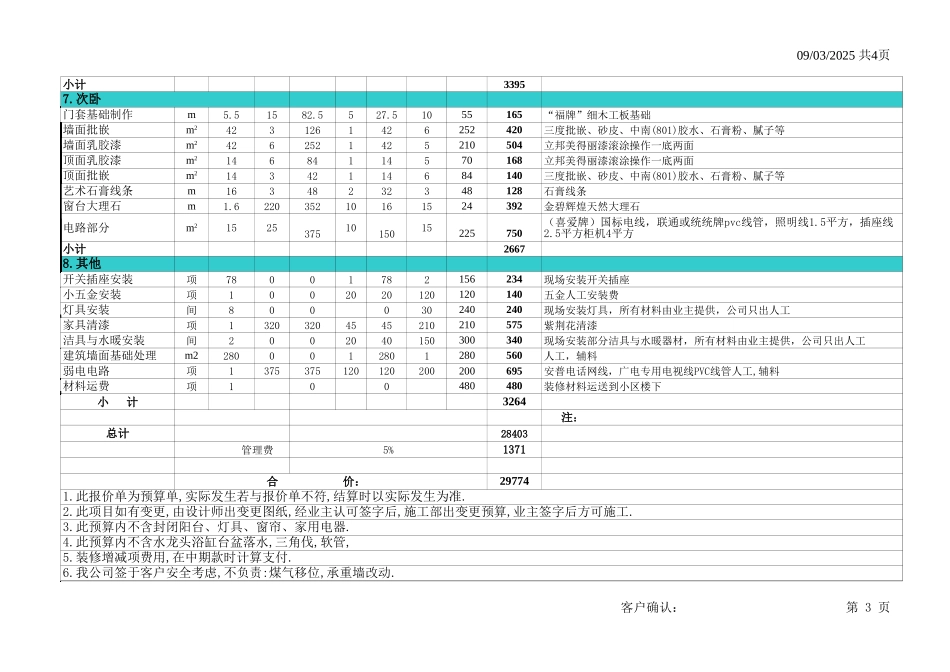 第十套 家装126平方预算_第3页