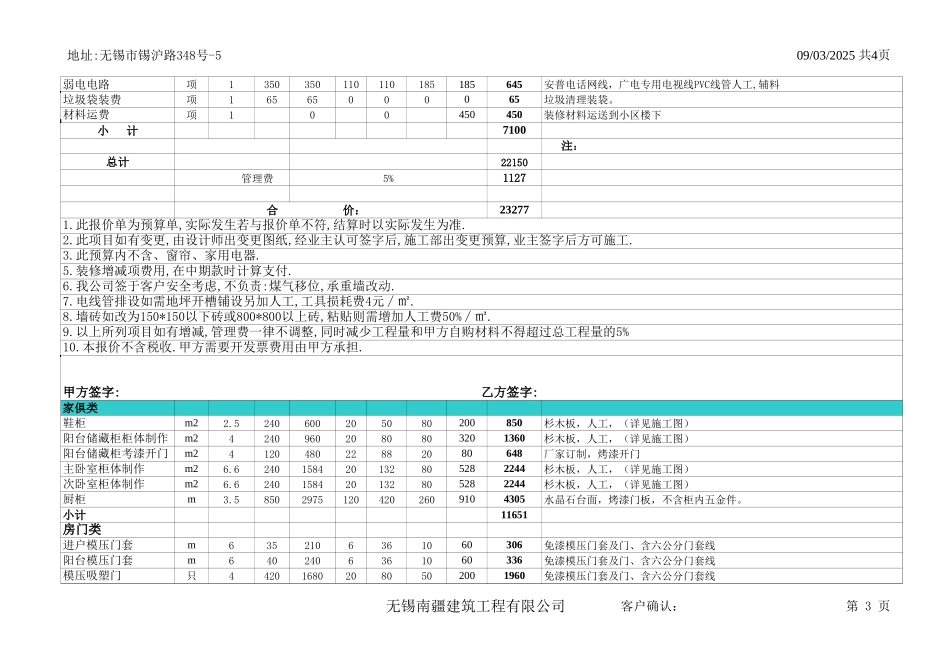 第十五套家装98平方预算模板_第3页
