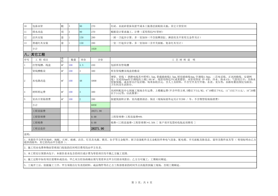 某装饰设计公司很规格的装修预算 年_第3页