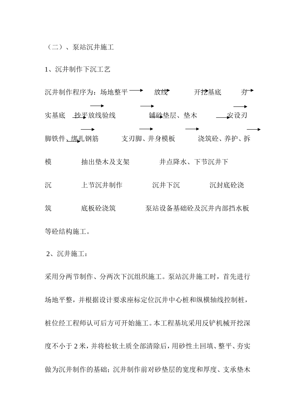 泵站沉井施工-文库--监理实施细则_第1页