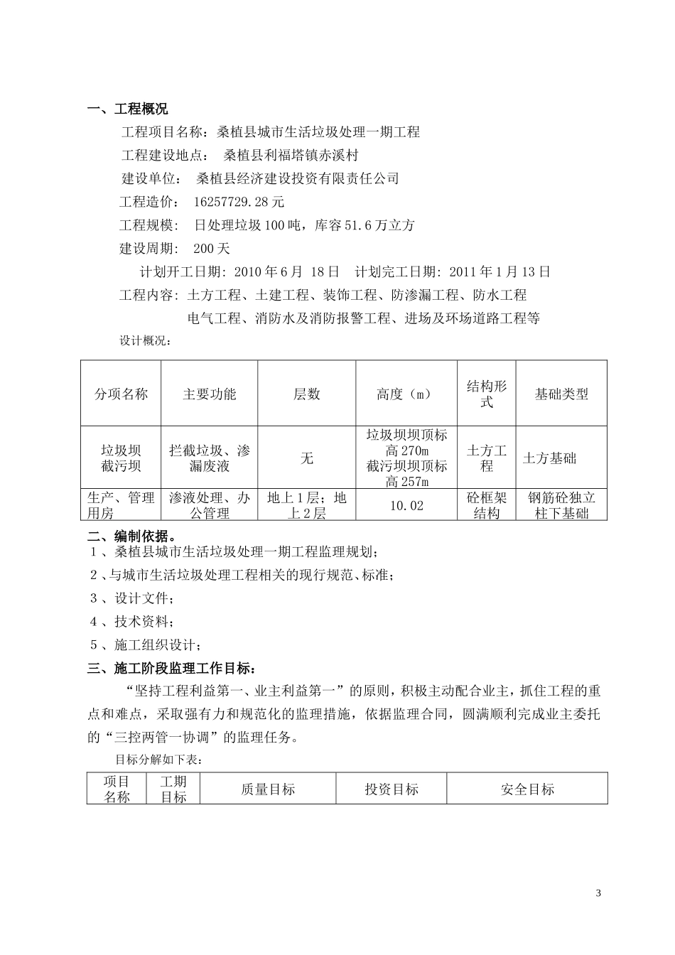 城市生活垃圾处理一期工程监理细则--监理实施细则_第3页