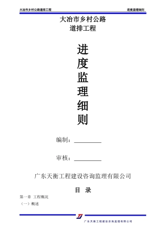 道排工程进度监理细则-文库--监理实施细则