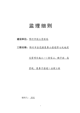 地质灾害项目施工治理工程监理细则-文库--监理实施细则
