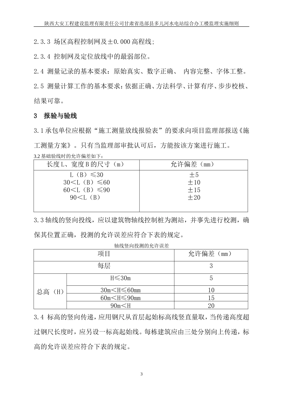 甘肃省迭部县多儿河水电站综合办工楼监理实施细则-文库--监理实施细则_第3页