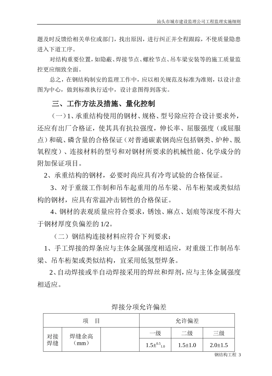 钢结构工程实施细则-文库--监理实施细则_第3页