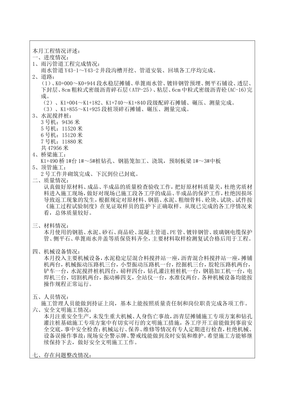 某公路工程监理月报-文库-监理表格_第3页