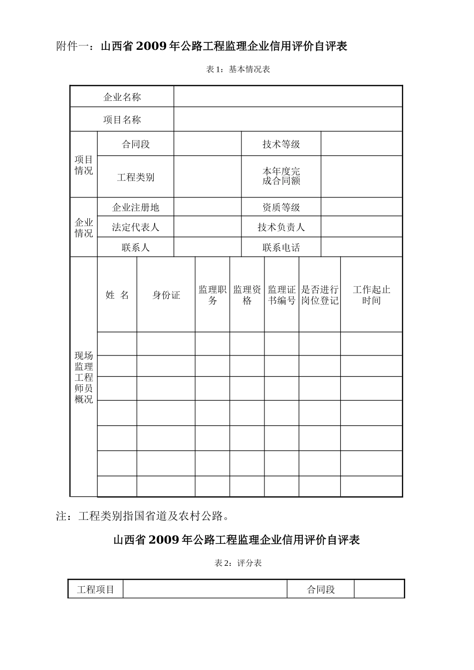 某省公路工程(监理)企业信用评价考核评分评分标准-文库-监理表格_第2页