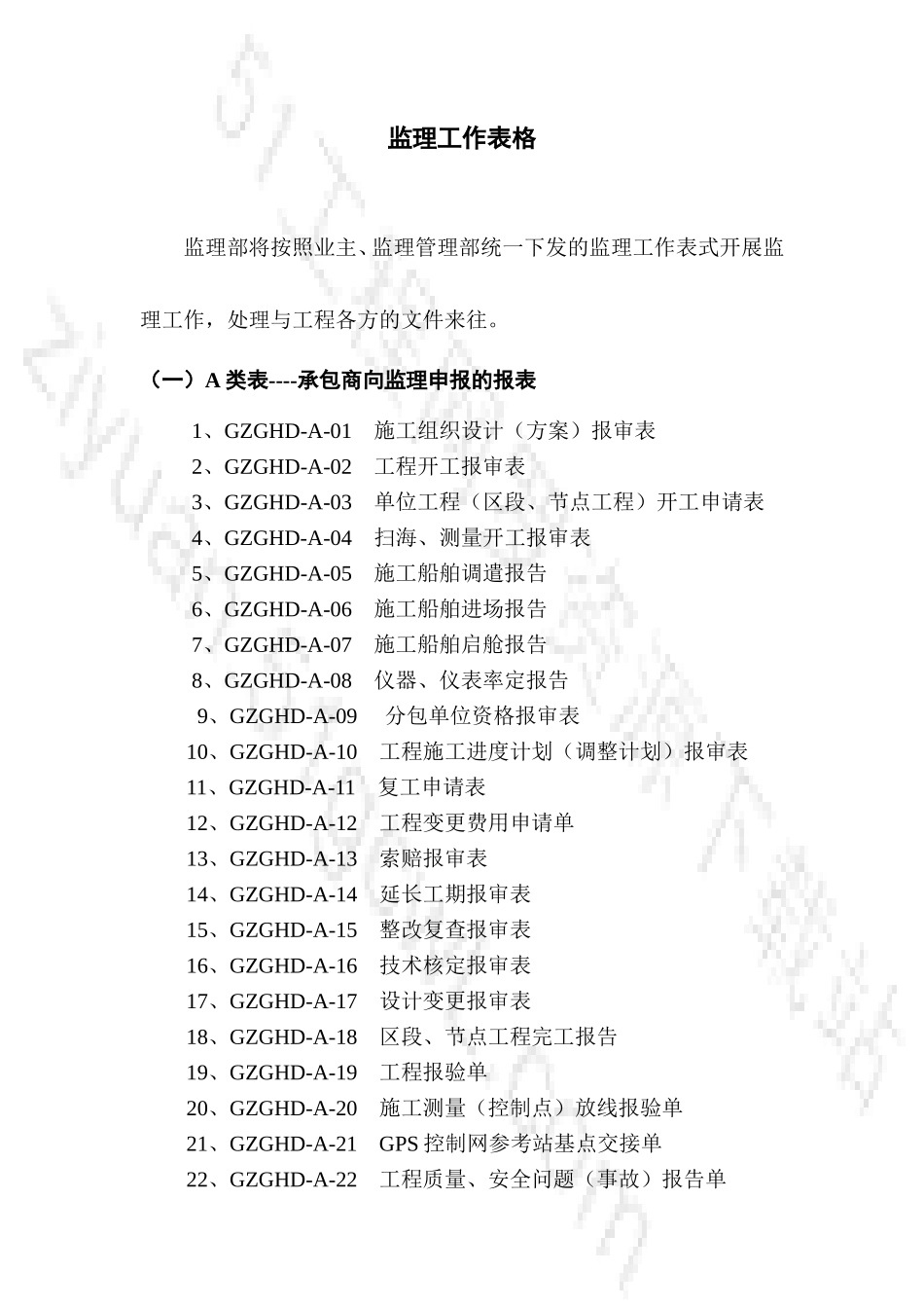 施工监理表格-文库-监理表格_第1页