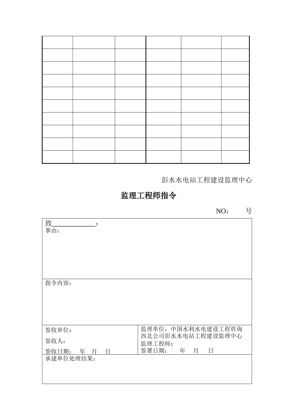 乌江彭水水电站分部工程监理用表-文库-监理表格_第3页