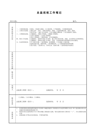 总监巡视记录-文库-监理表格