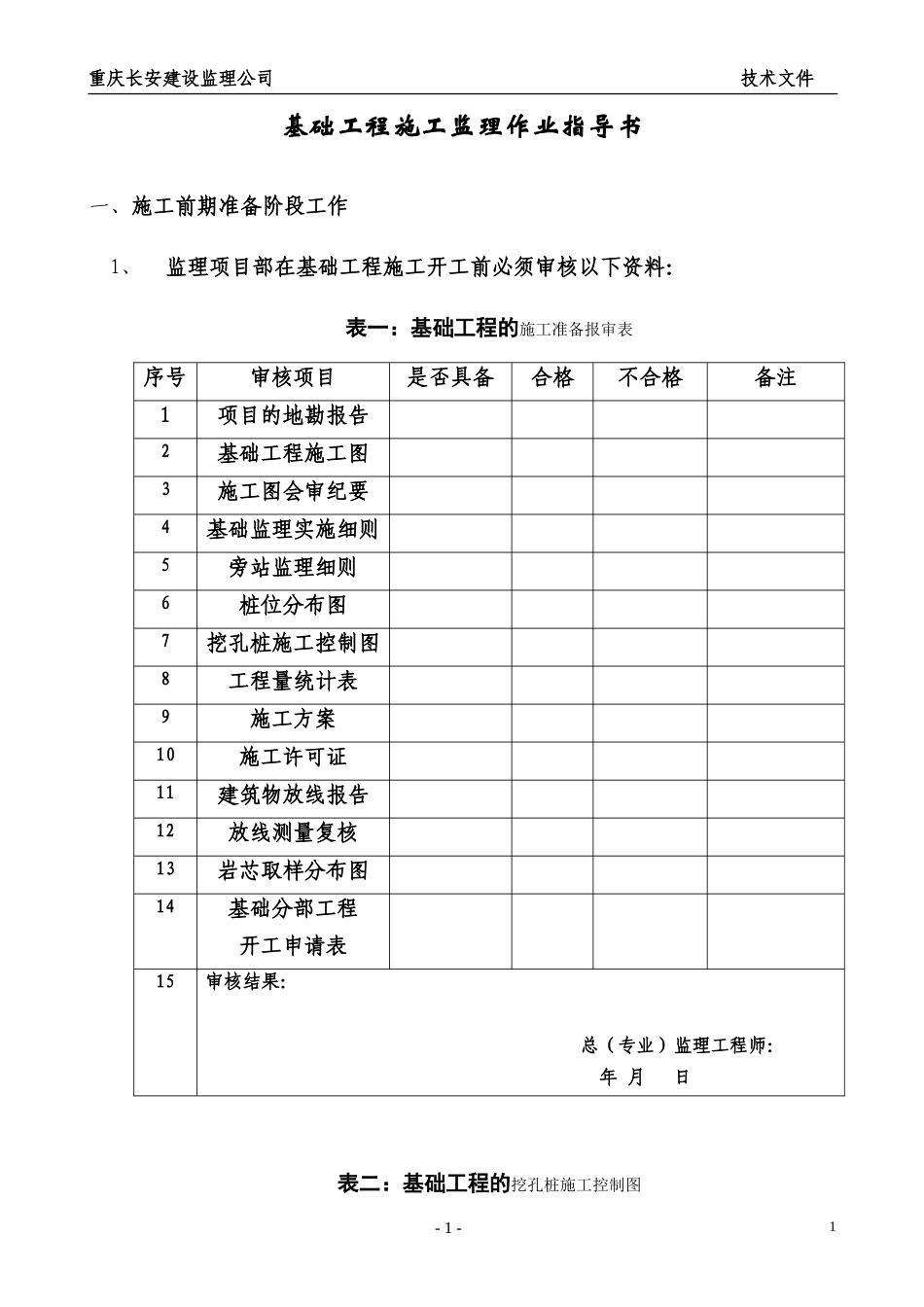 基础工程施工监理作业指导书监理工作手册_第1页