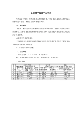 总监理工程师工作手册监理工作手册