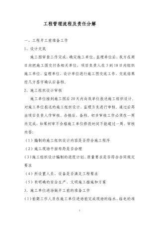 工程管理流程及责任分解--监理工作流程