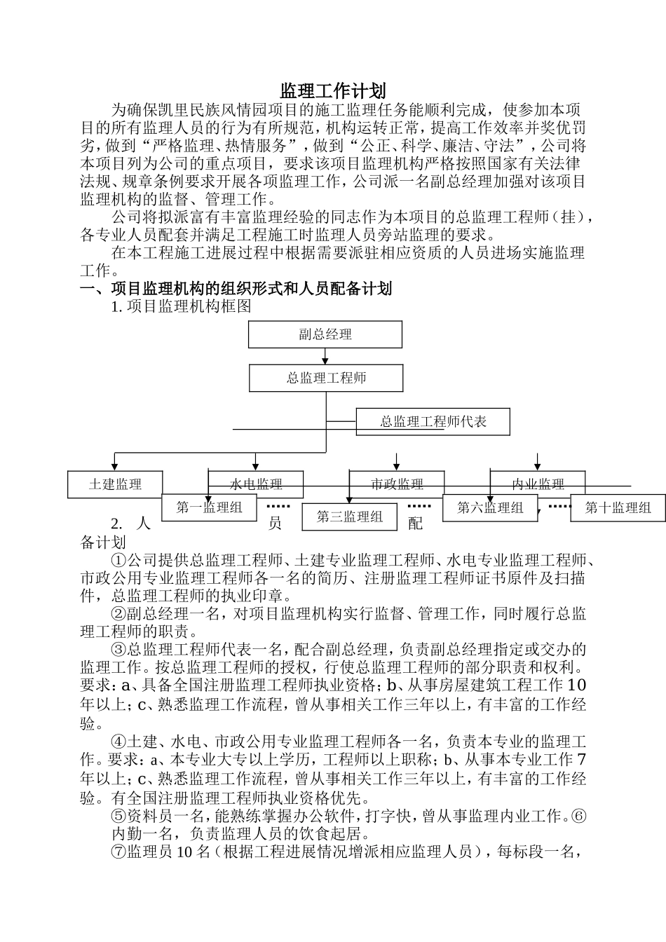凯里民族风情园项目施工监理工作计划--监理工作流程_第1页